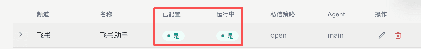 飞书频道运行状态